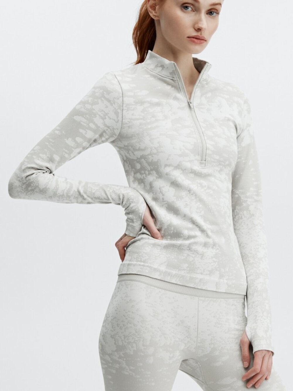 Fabletics Mist Seamless Half-Zip Long-Sleeve - Small